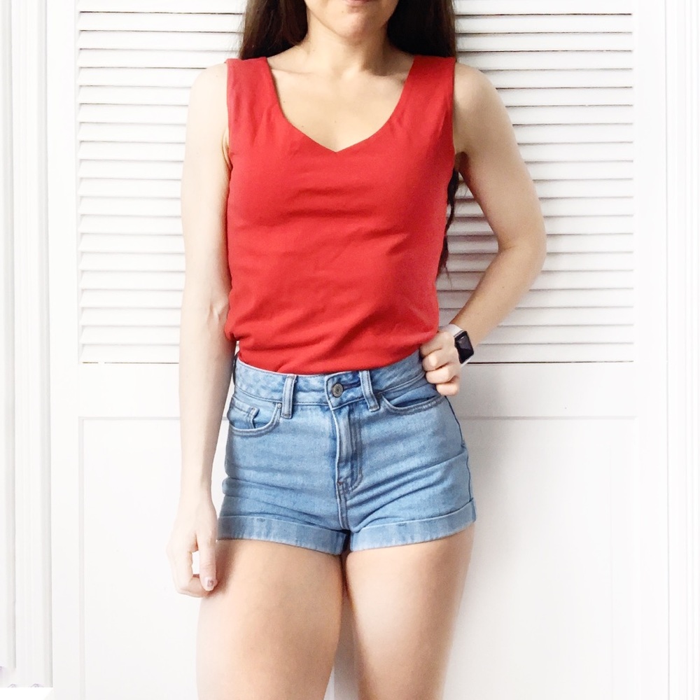 Equestrian Red V-Neck Tank Top NWT